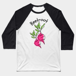 Hand Drawn Beetroot Minimal Baseball T-Shirt